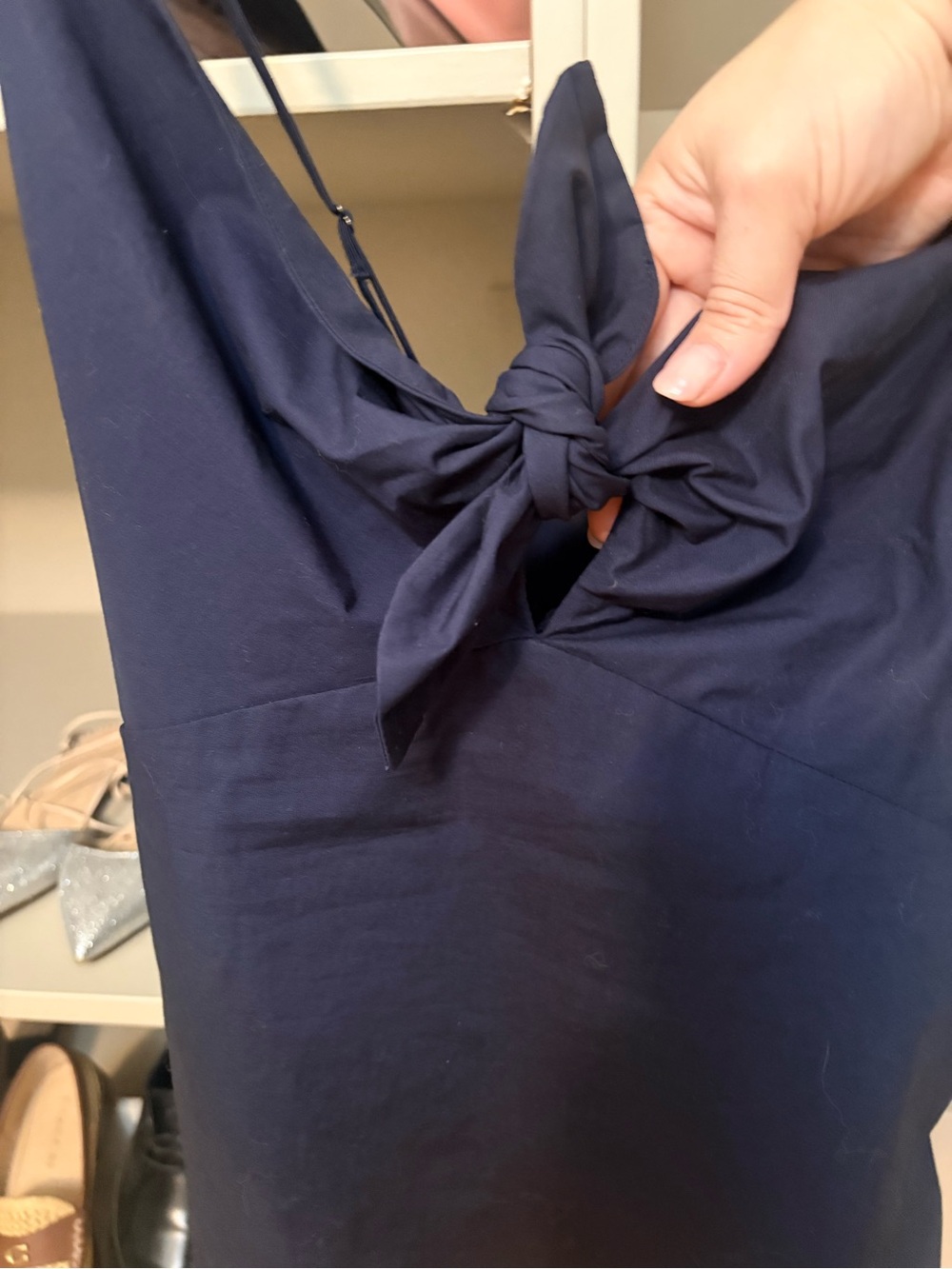 Banana Republic Factory Navy Spaghetti-Strap Knot Cami, L - Picture 4 of 10